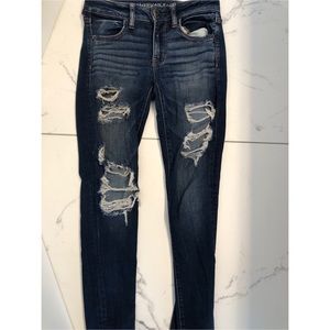 AEO Blue Rip Jeans